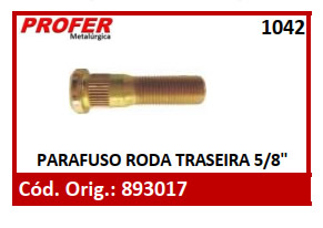 PARAFUSO RODA TRASEIRA 5/8