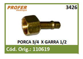 PORCA 3/4 X GARRA 1/2