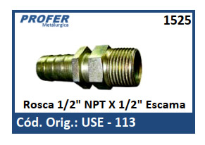 Rosca 1/2 NPT X 1/2 Escama 1525