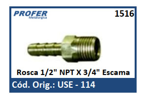 Rosca 1/2 NPT X 3/4 Escama