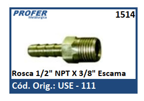 Rosca 1/2 NPT X 3/8 Escama