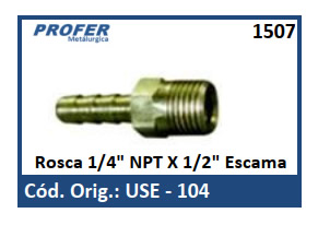 Rosca 1/4 NPT X 1/2 Escama