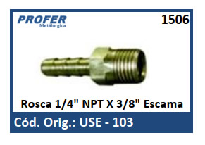 Rosca 1/4 NPT X 3/8 Escama