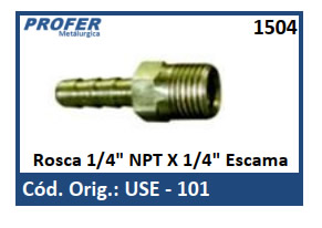 Rosca 1/4 NPT X 1/4 Escama