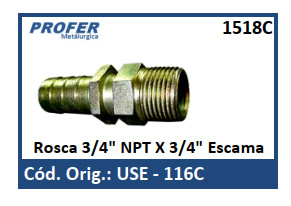 Rosca 3/4 NPT X 3/4 Escama 1518