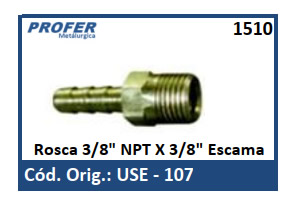 Rosca 3/8 NPT X 3/8 Escama